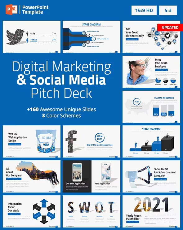 Digital Marketing and Social Media PPT Pitch Deck