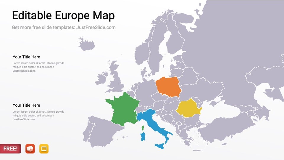 Editable Europe Map for PowerPoint - Just Free Slide