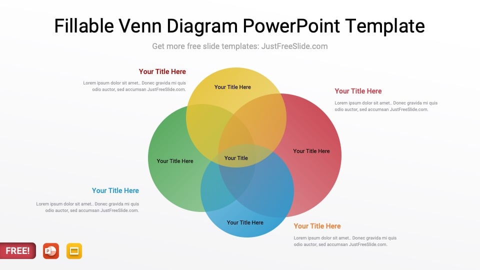 Fillable Venn Diagram PowerPoint Template