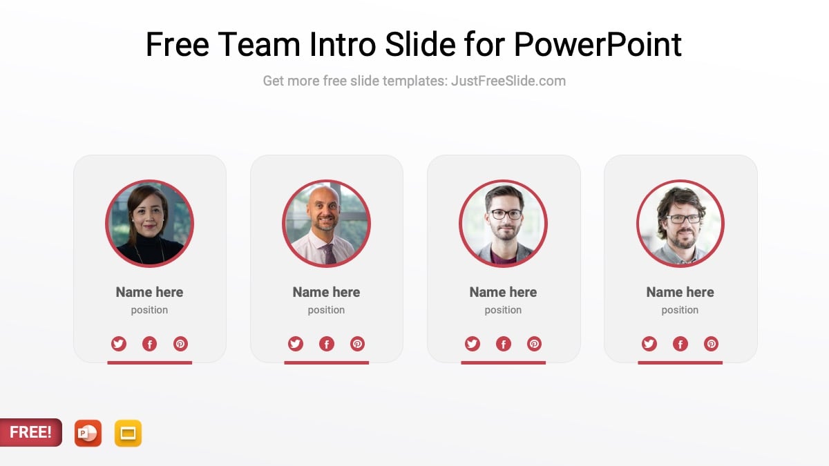 Free Team Intro Slide for PowerPoint
