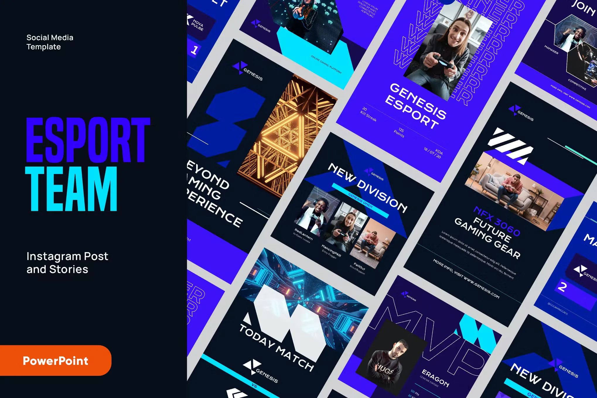 Online Gaming ESport Instagram Kit Powerpoint Template