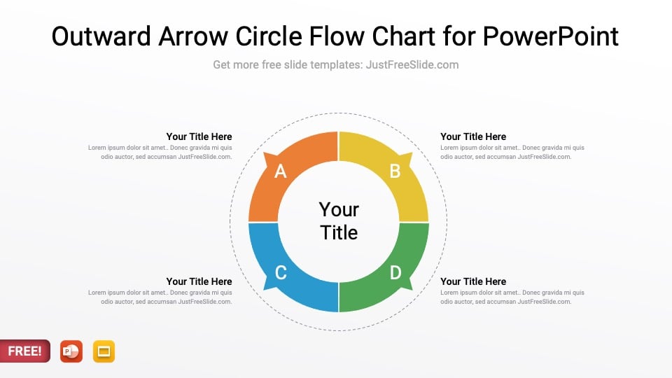 Outward Arrow Circle Flow Chart for PowerPoint