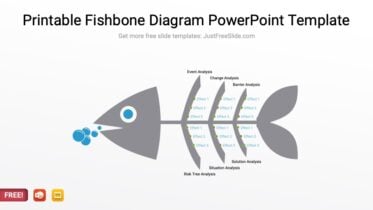 Printable Fishbone Diagram PowerPoint Template