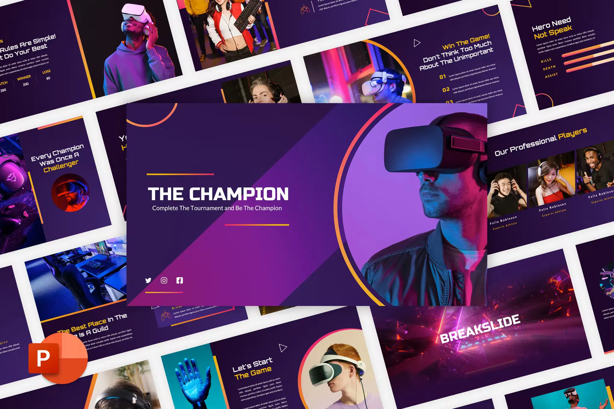 The Champion Esport Game PowerPoint Template