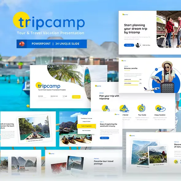 Tripcamp Tour Travel Vacation PowerPoint Template