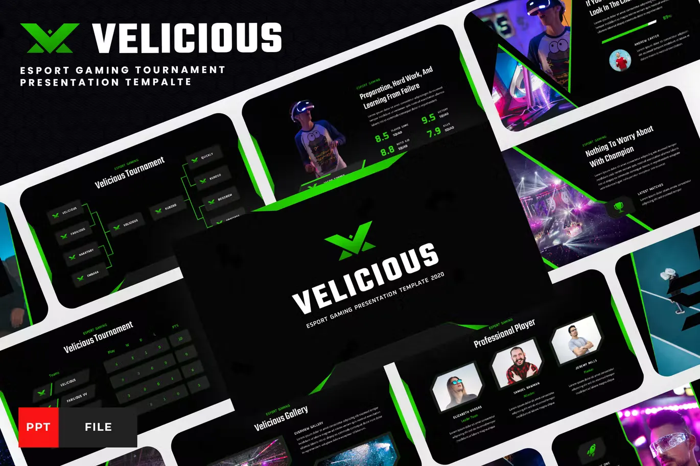 Neox - Esport Game Powerpoint Templates by Deepslide Studio on