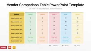Vendor Comparison Table PowerPoint Template