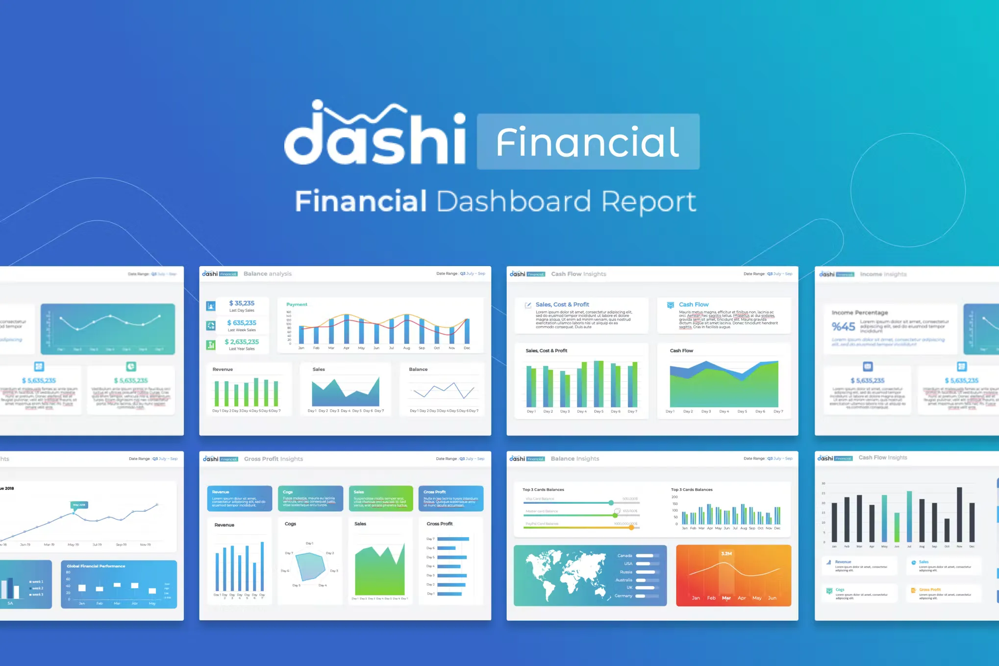 dashi Financial Dashboard powerpoint template