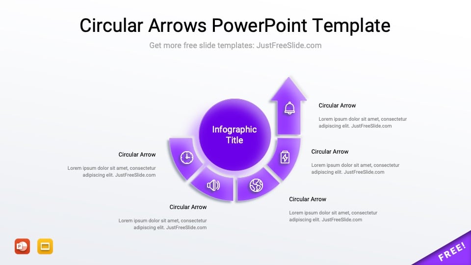 Free Circular Arrows PowerPoint Template