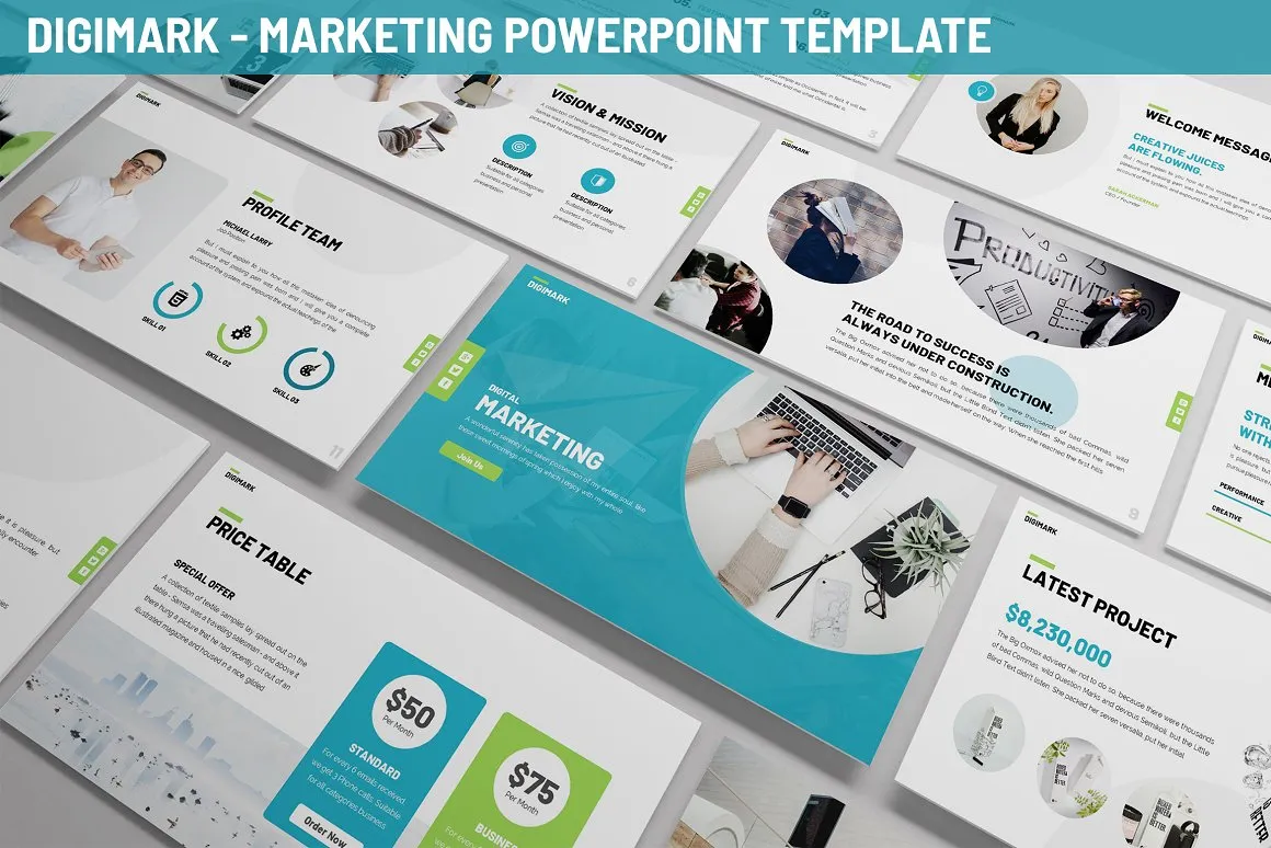 Digimark Digital Marketing PowerPoint Template