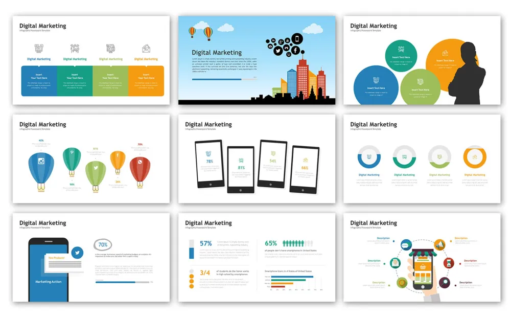 Digital Marketing Infographic PowerPoint template