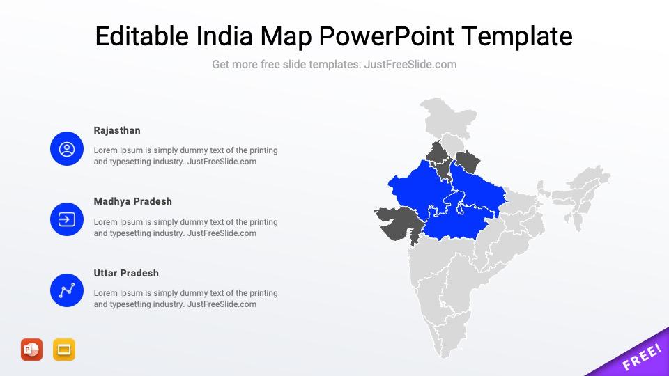 Free Editable India Map PowerPoint Template