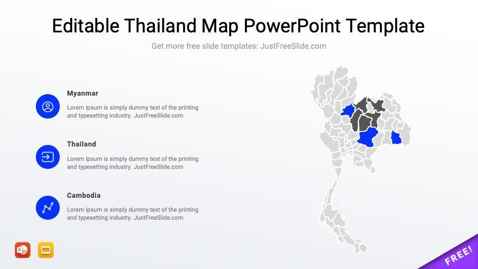 Editable Thailand Map PowerPoint Template