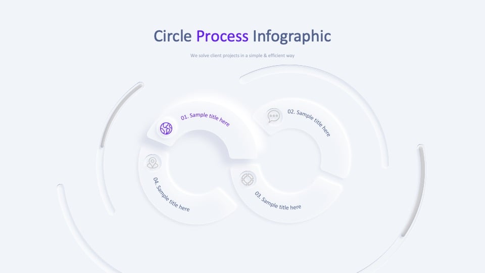 Neomorphism Circle Process Infographic
