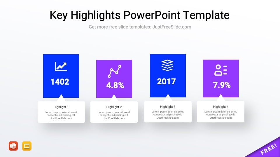 Gird layout highlights PowerPoint template