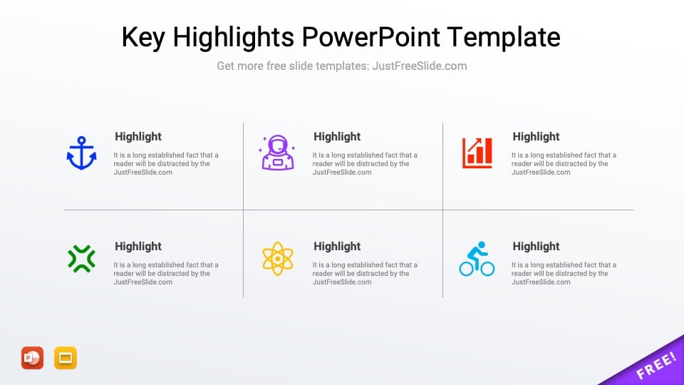 simple key highlights slide template