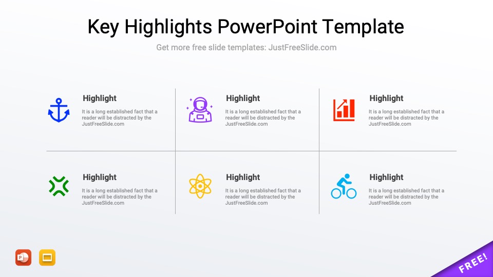 Free Key Highlights Slides Templates (5 Slides) Just Free Slide