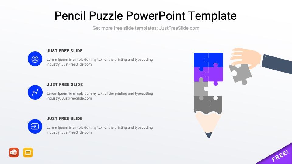 Free Pencil Puzzle PowerPoint Template