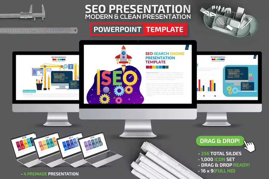SEO Infographic Powerpoint Template