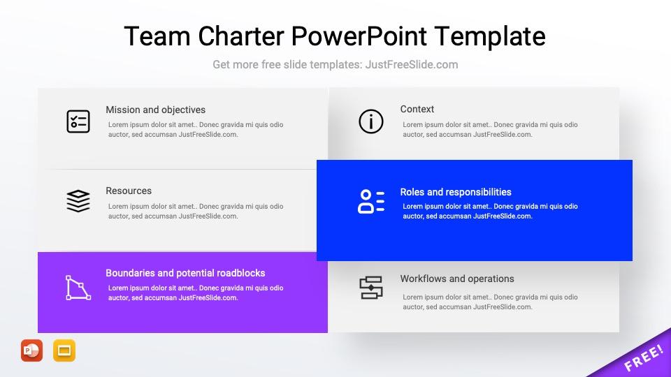 Free Team Charter PowerPoint Template (3 Pages)
