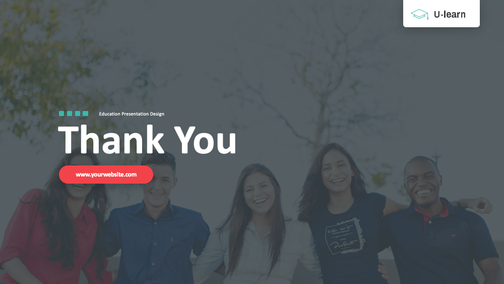 Thank You PowerPoint Template for Education (with brand name and website)
