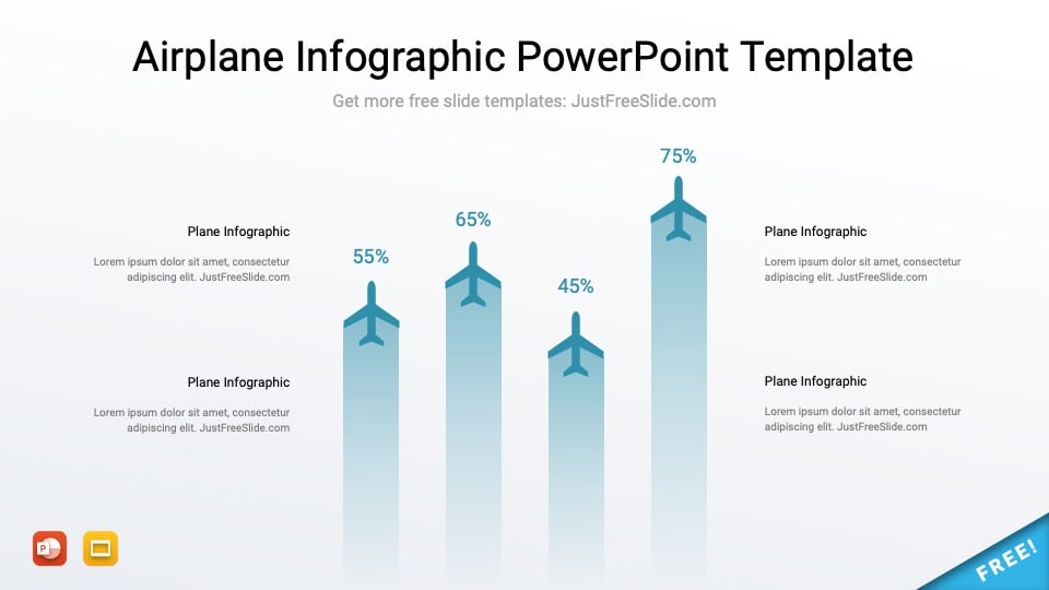 Free Airplane Infographic PowerPoint Template