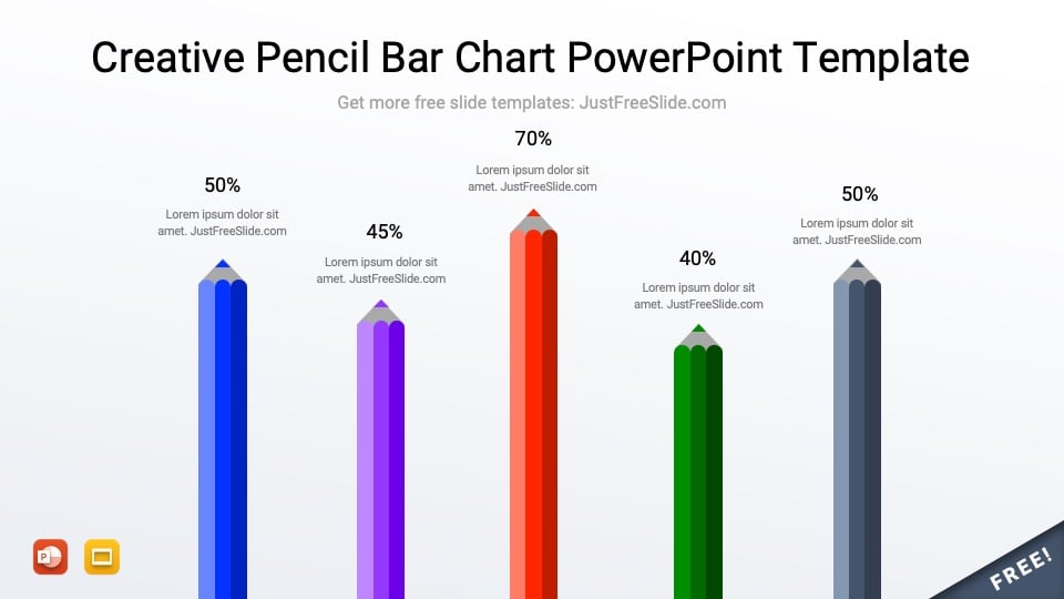 creative pencil bar chart powerpoint template