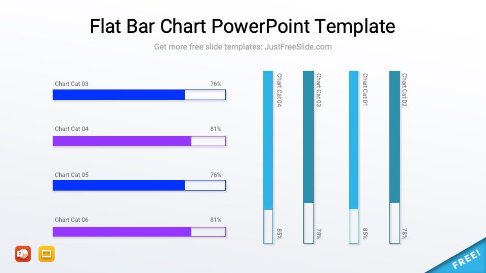 flat bar chart powerpoint template