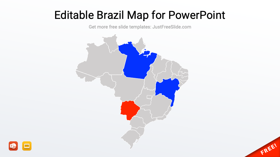 Free Editable Brazil Map for PowerPoint