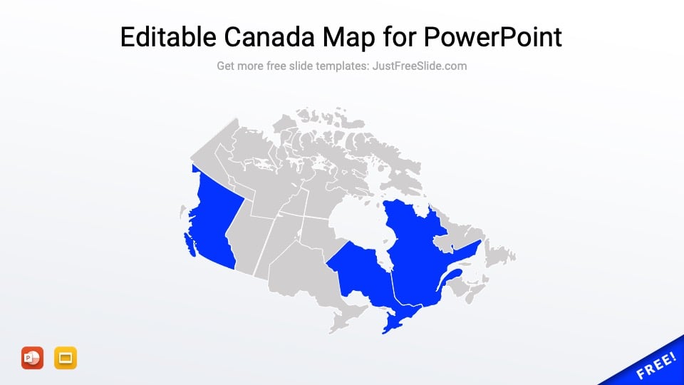 Free Editable Canada Map for PowerPoint