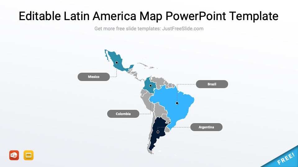 Free Editable Latin America Map PowerPoint Template