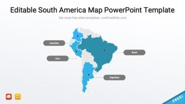 Editable South America Map PowerPoint Template
