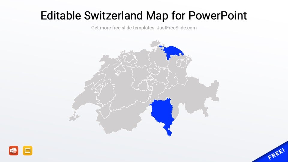 Free Editable Switzerland Map for PowerPoint