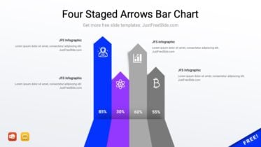 Four Staged Arrows Bar Chart