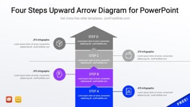 Four Steps Upward Arrow Diagram for PowerPoint