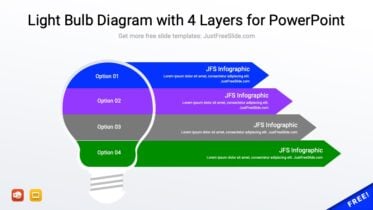 Light Bulb Diagram with 4 Layers for PowerPoint
