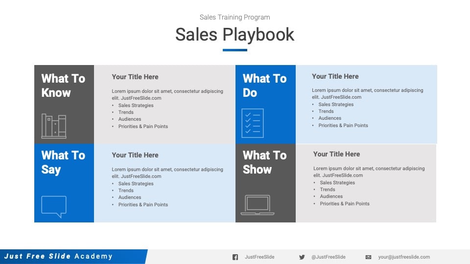 Free Sales Training PowerPoint Template - Sales playbook