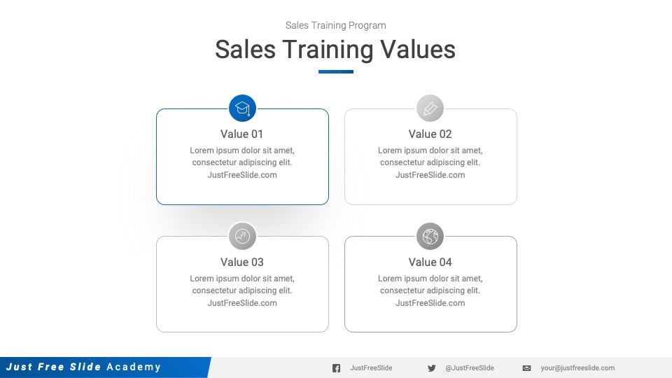 Free Sales Training PowerPoint Template - sales training values