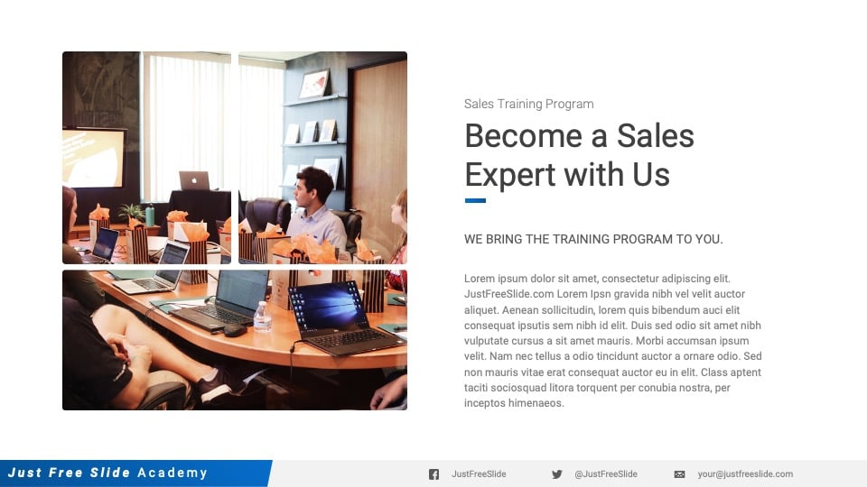 Free Sales Training PowerPoint Template - become a sales expert with us