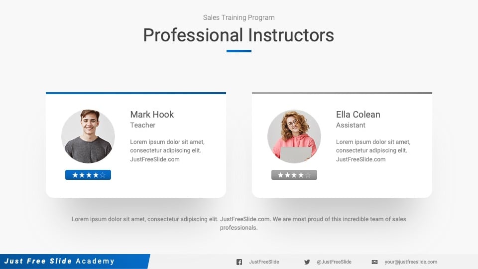 Free Sales Training PowerPoint Template - professional instructors