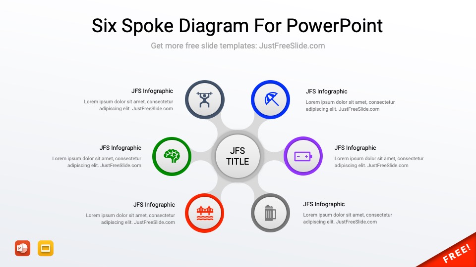 Free Six Spoke Diagram For PowerPoint