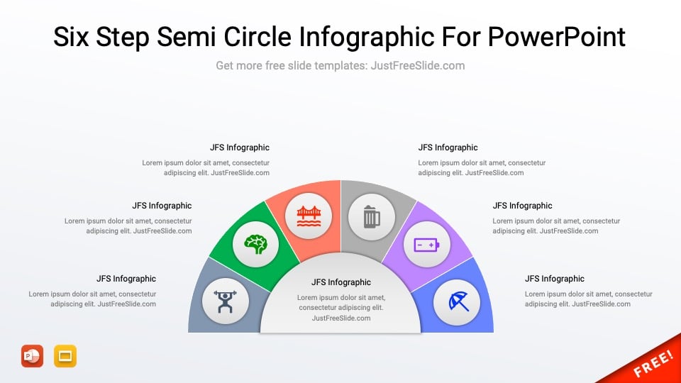 Six Step Semi Circle Infographic For PowerPoint2