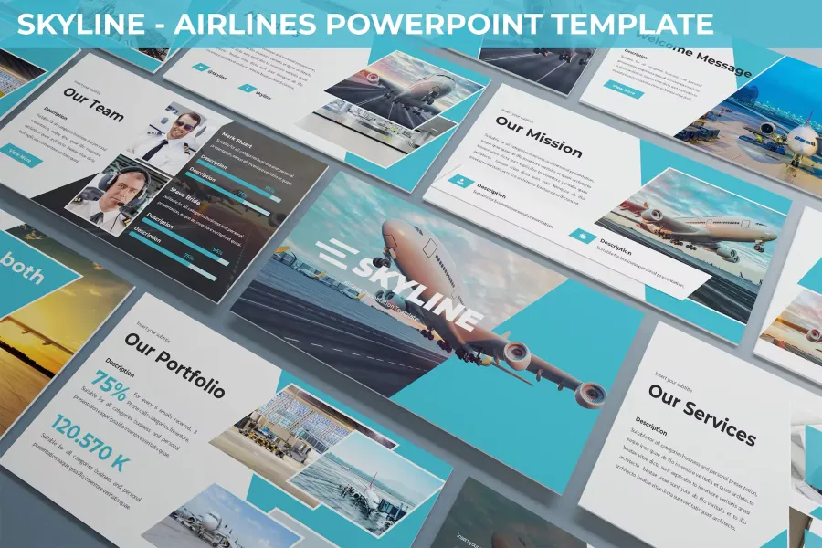 Skylines Airlines Powerpoint Template