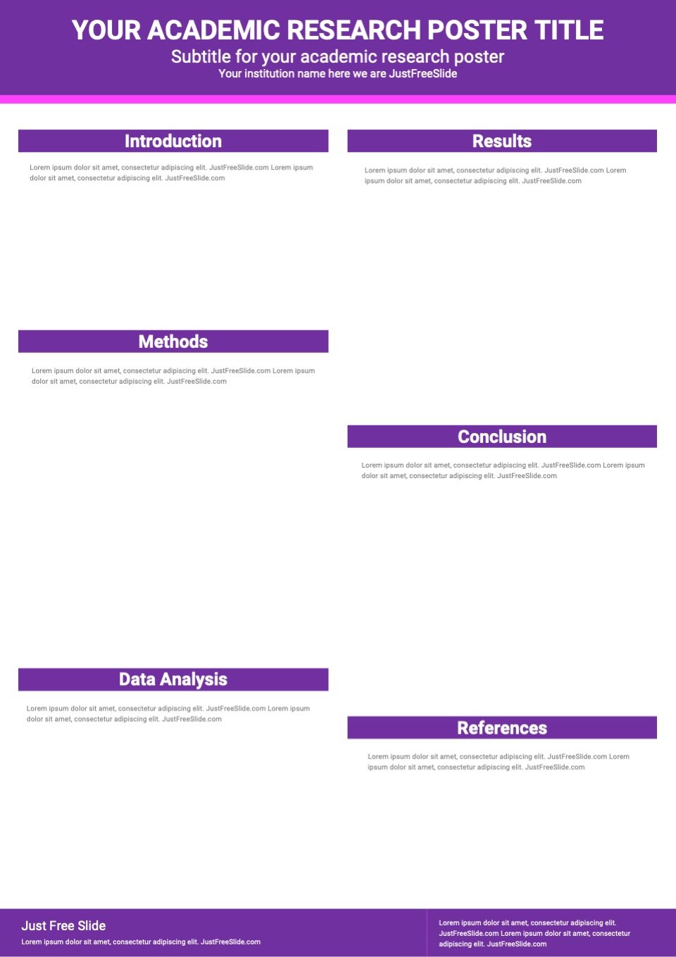 Slide3 A1 Science Poster PowerPoint Template Purple