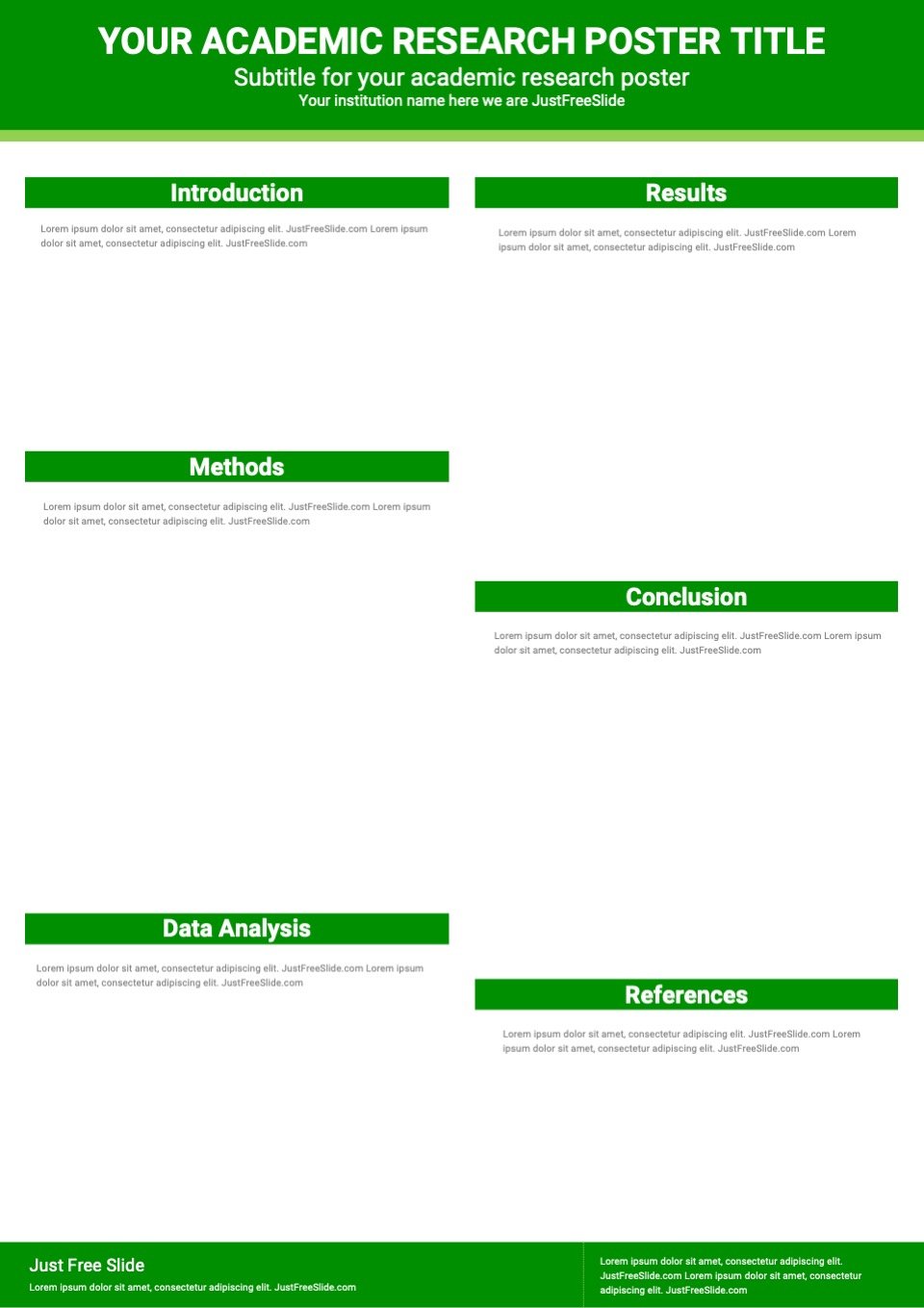 Slide5 A1 Science Poster PowerPoint Template Green