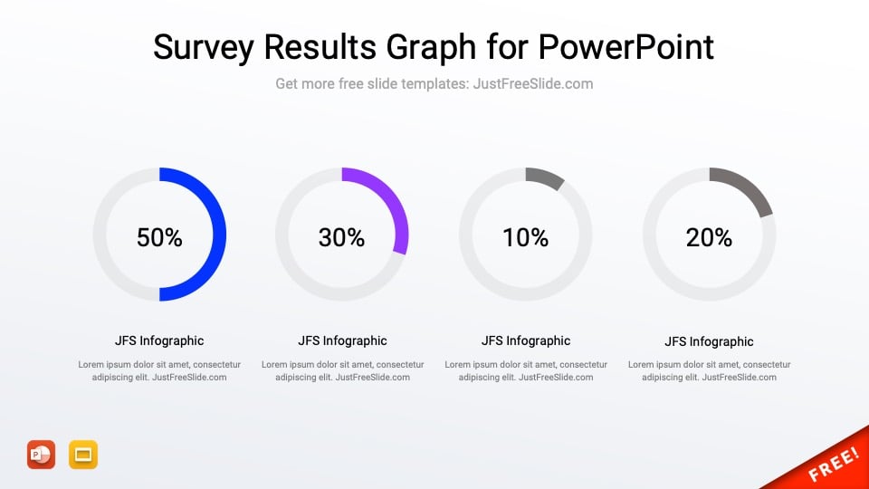 Four percentages PowerPoint template