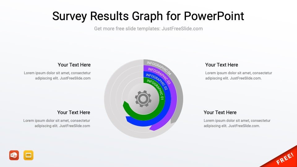 Survey results concentric circles ppt template
