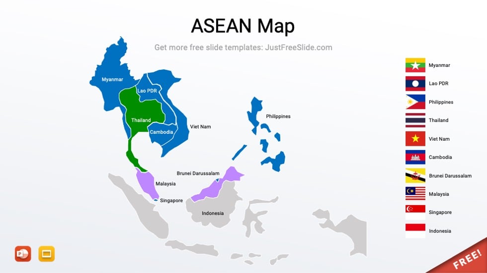 Free Editable ASEAN Map for PowerPoint