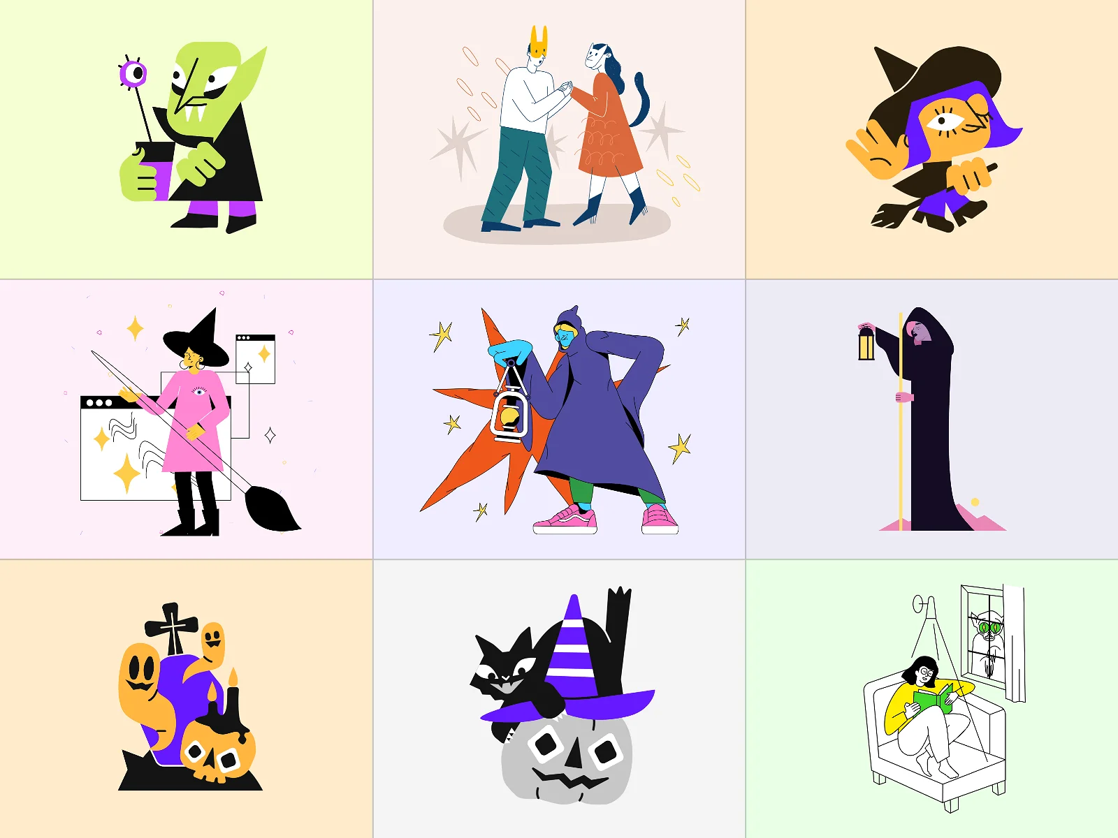 9 Free Halloween Illustrations