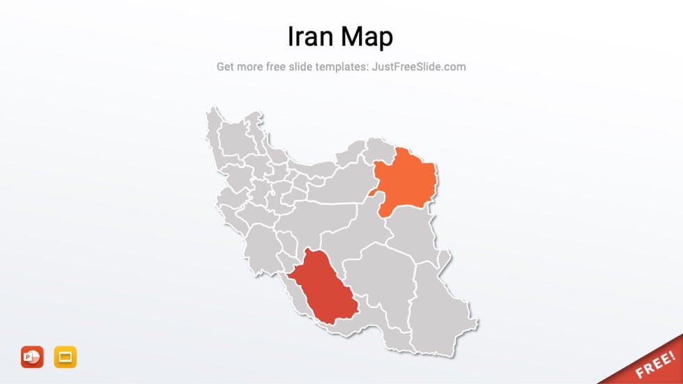 Free Editable Iran Map for PowerPoint